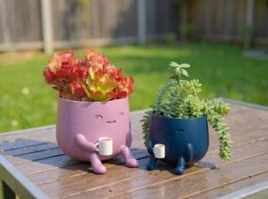 Chậu cây gốm mini để bàn trang trí bàn làm việc tạo không gian xanh