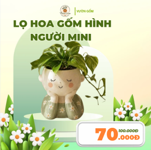 Lọ Hoa Gốm Hình Người Mini