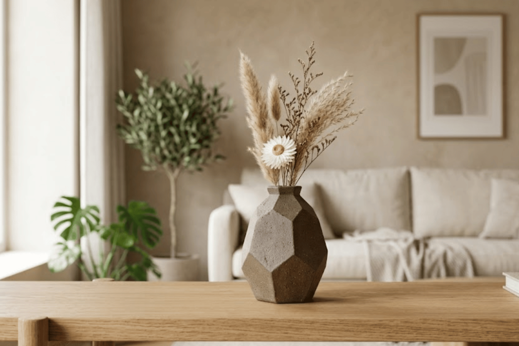 bình gốm decor đa giác