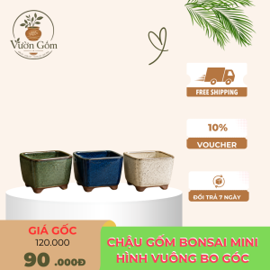 CHẬU GỐM BONSAI MINI BO GÓC